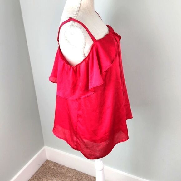 Torrid Women's Adjustable Spagetti Strap Front Ruffle Lined Top Size 00 Or M/L - Picture 3 of 6